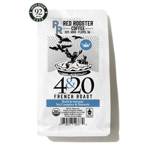 Red Rooster Coffee Roaster, Organic 4&20 French Roast, 2LB / Whole Bean