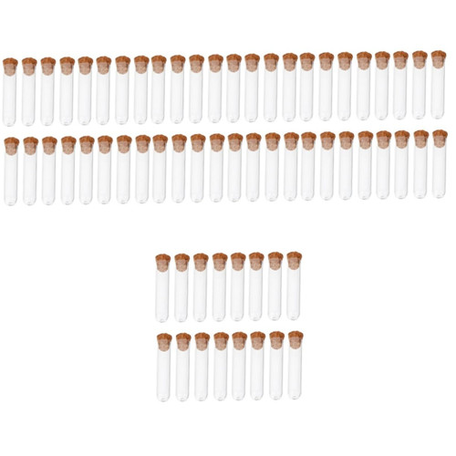 Gatuida 200 Pcs Plastic Test Tube Liquid Storage Tube Sampling Vials PRP Tubes Test Tubes Liquids Containers Test Tube Holder Transparent Vial Glass Tubes Small Vial with Cover Mini Bottle