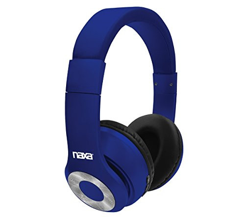NAXA Electronics NE-965 Backspin Bluetooth Wireless Headphones, Blue