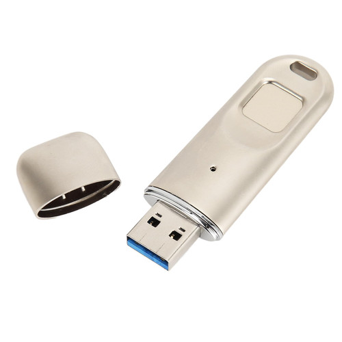 Pomya Fingerprint Encryption U Disk, Metal Fingerprint USB Flash Drive with Free Partition, USB3.0 High Speed, Accurate Recognition, Fingerprint USB 3.0 Flash Drive for Windows (64GB)