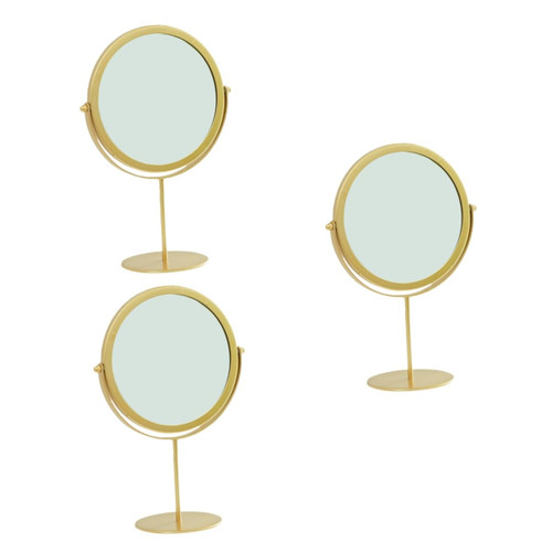 Mipcase 3pcs Vanity Mirror Vintage Decor Mirrors Home Decor Desk Topper Double Side Cosmetic Mirror Tabletop Vanity Makeup Mirror Round Modeling Mirror Bedroom Desktop Mirror