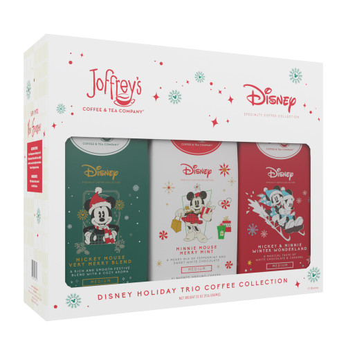 Joffrey's Coffee - Disney Holiday Trio Coffee Collection, Disney Specialty Coffee Collection, Artisan Medium Roast, Arabica Beans, Brew or French Press (Ground, 11oz, 3-Pack) Joffrey's Coffee - Disney Holiday Trio Coffee Collection, Disney Specialty Coffee Collection, Artisan Medium Roast, Arabica Beans, Brew or French Press (Ground, 11oz, 3-Pack)