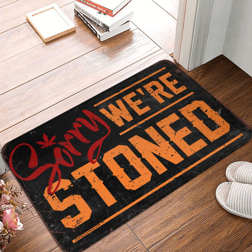 gaeruite Layered Door Mats Outdoor Sorry We're Stoned Doormat Grandma Gifts (Size : 24 * 36IN/65 * 90CM)