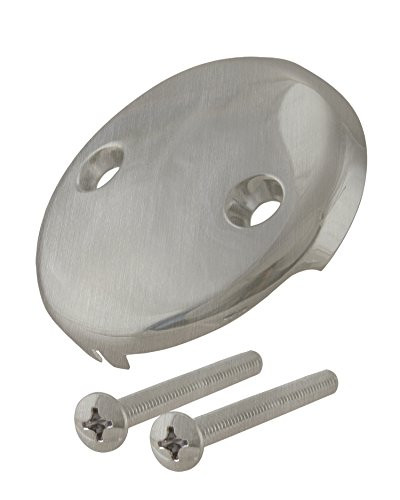 Westbrass 3-1/8" Two-Hole Overflow Face Plate and Screws, Stainless Steel, D329-20