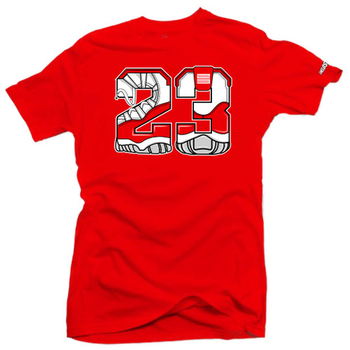 Shirt to Match Jordan 11 Cherry Varsity Red Match Jordan Tee - Snelos 23 Red - 4X-Large