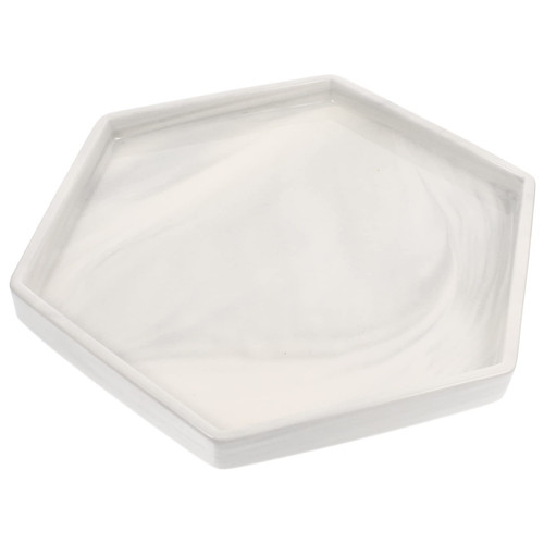 SHOWERORO Ceramic Plate Bathroom Decor Trinket Dishes Bathroom Trays Ceramic Tray Decorative Jewelry Plate Marble Serving Tray Home Decor Lipstick Plate Ceramics Trinkets Marbling