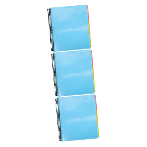 STOBOK 3pcs Coil Notebook Folder Plastic Pocket Folders Expanding Folders Pockets Document Organizer Coil Folder Pocket Binder Plastic Papers Folder File Container Pp Office Storage Rack
