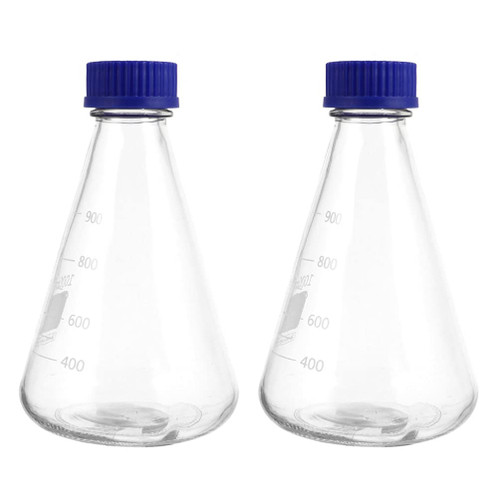 Baluue 2pcs Triangular Flask Glass Beakers Science Flask Glass Narrow Mouth Erlenmeyer Glass Flask Graduated Beaker Scientific Erlenmeyer Flask Graduated Lab Flask Conical Tool