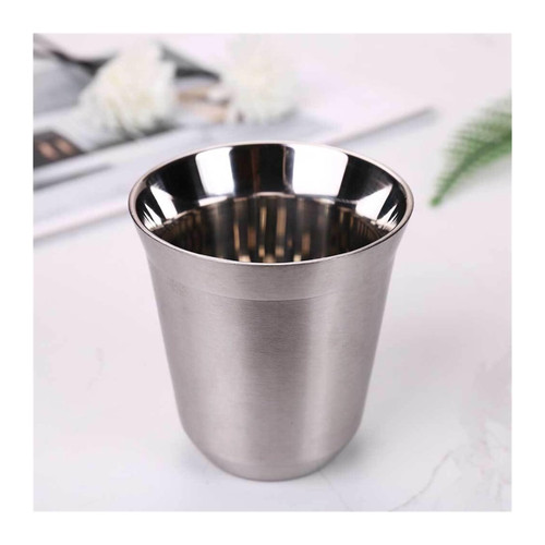 HEGZA Mugs Cups 160ml Espresso Mugs Stainless Steel Coffee Milk Water Drink Breakfast Cups Insulated Soup Mugs (Color : Silver)