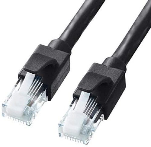 Sanwa Supply KB-T6ATS-07BK Category 6A LAN Cable (Black, 2.6 ft (7 m)