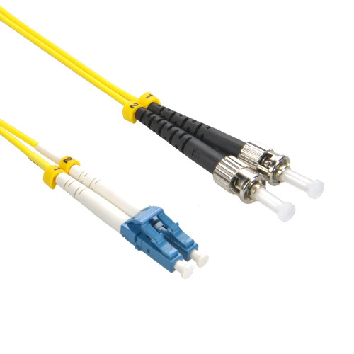Marginmart 1m LC/UPC-ST/UPC Singlemode Duplex OFNR 2.0mm Fiber Optic Patch Cable (8 Pack)