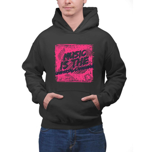 Music Lovers Gift for Friends, for Father's Birthday - Speakers and Mushrooms Quote on Men Women Multi Size Black Pullover Hoodie Music Lovers Gift for Friends, for Father's Birthday - Speakers and Mushrooms Quote on Men Women Multi Size Black Pullover Hoodie