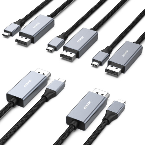 BENFEI 5 Pack USB-C to DisplayPort 6 Feet Cable(4K@60Hz 2K@144Hz), USB Type-C to DisplayPort Cable [Thunderbolt 3 Compatible] for MacBook Pro 2022/2021/2020, Samsung Galaxy S21/S20, Surface Book 2