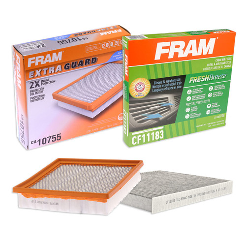 FRAM Automotive Replacement Air & Cabin Air Filter Bundle for 2011-2022 Dodge Durango; 2011-2021 Jeep Grand Cherokee Models; Filters Included: CA10755 & CF11183 (FACB20014)