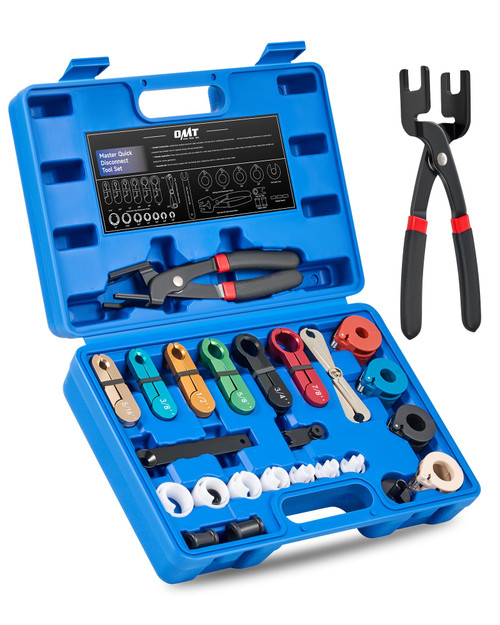 Orion Motor Tech Master Quick Disconnect Tool Kit, 26pc Fuel Line Disconnect Tool Set with Fuel and AC Disconnect Pliers, Fuel Line Removal Tool Set for AC Fuel & Transmission Systems, Blue