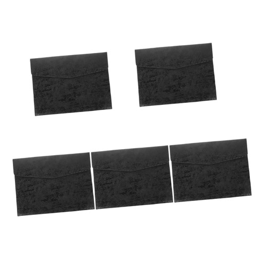 Tofficu 5pcs File Storage Bag Leather File Holder Travel File Pouch File Folder A4 Document Storage Bag A4 Leather Folder A4 File Organizer Document Bag Receipt Folder Office Id Folder Pu