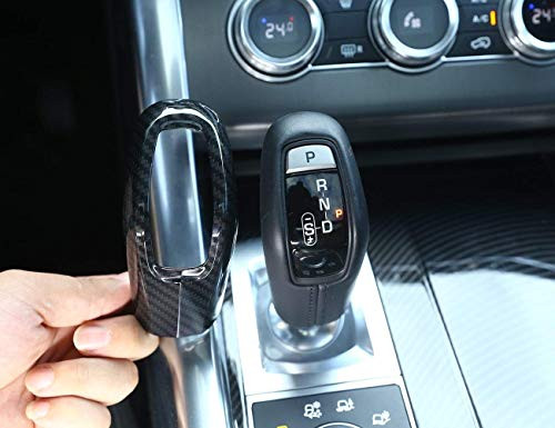 YUECHI Carbon Fiber Style ABS Plastic Gear Shift Head Cover Trim for Land Rover Range Rover Sport 2014-2017