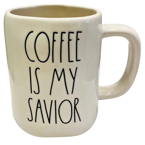 Rae Dunn COFFEE IS MY SAVIOR Mug - Ceramic - Microwave safe - Dishwasher safe