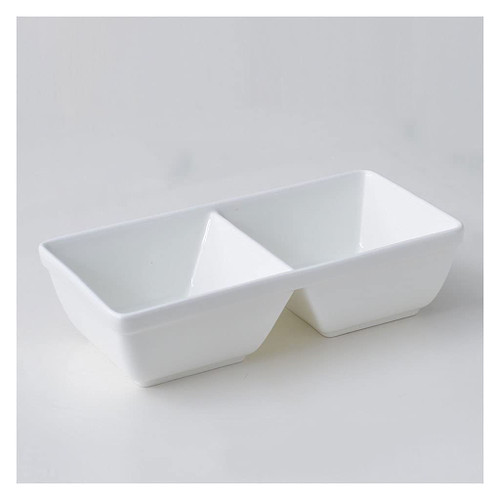 OUSIKA Dip Bowl White Poecelain Soy Sauce Dish 2 Compartment Appetizer Plate Tray Divided Dipping Sauce Dishes for Sushi Ketchup Appetizer Serving Dish OUSIKA Dip Bowl White Poecelain Soy Sauce Dish 2 Compartment Appetizer Plate Tray Divided Dipping Sauce Dishes for Sushi Ketchup Appetizer Serving Dish