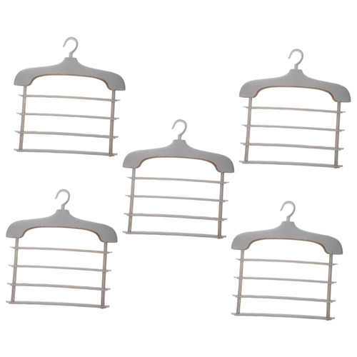 5pcs Coat Hanger Closet Organization Layered Pant Hangers Scarf Hangers Layered Jeans Hangers Closet Organizer Clothes Hangers Closet Trousers Hangers Household Storage Items Pp