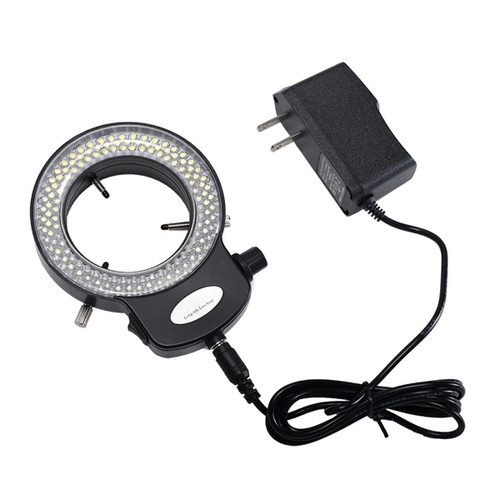 Microscope Accessories kit Slide Preparation camer Adjustable 144 LED Light Microscope Ring Light Illuminator Bright Lamp with Adapter Microscope Accessories (Color : Black)