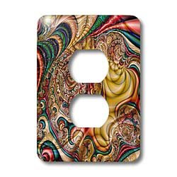 3dRose LLC lsp_116873_6 Crazy Wild Swirly Colors Intricate Fractal Abstract Fractal Art 2 Plug Outlet Cover