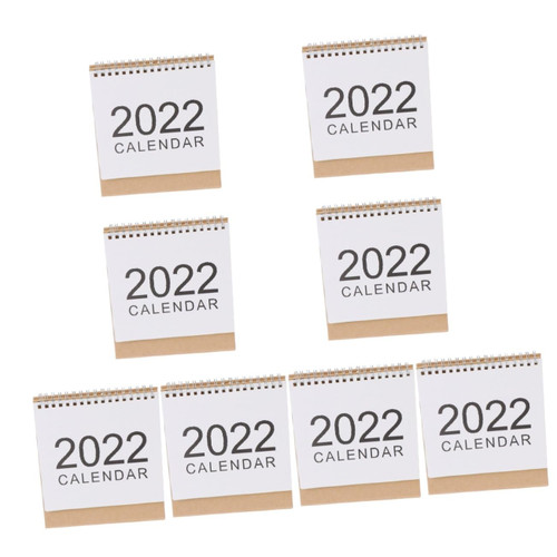STOBOK 8 Pcs 2022 2022 Simple Desk Calendar Standing Flip Standing Calendar 2022 Schedule Calendar Small Desk Calendar 2022 Paper Calendar Coil Calendar Decorative Paper Office Mini
