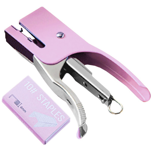 Tofficu 4 Sets Hand-held Stapler Small Stapler Manual Stapler Mini Stapler with Staple Staplers for Desk High Capacity Stapler Reusable File Stapler Heavy Jam Student Purple Metal