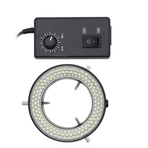 BEEYNG Lab Microscope Accessories Adjustable 56/144 LED Ring Light Illuminator Lamp for Industry Video Stereo Microscope Lens Camera Magnifier Lab microscopio (Color : 144 LED)