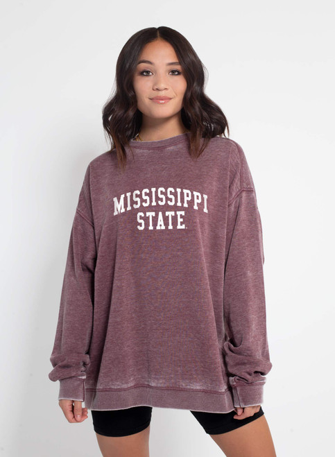 Chicka-d Mississippi State Bulldogs Women's Campus Crewneck Sweatshirt Merlot, X-Large