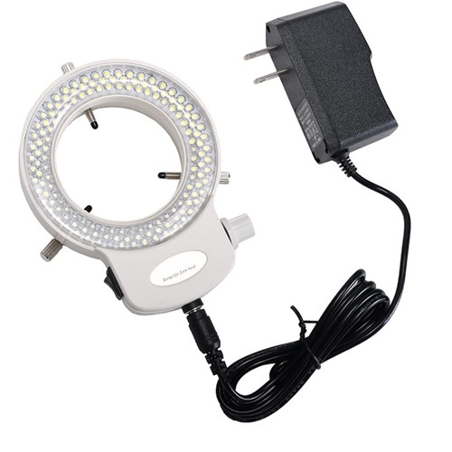 SDLSH Microscope Accessories kit Slide Preparation camer 144 LED Bulb Microscope Ring Light Illuminator Adjustable Bright Lamp with Adapter Microscope Accessories (Color : White)