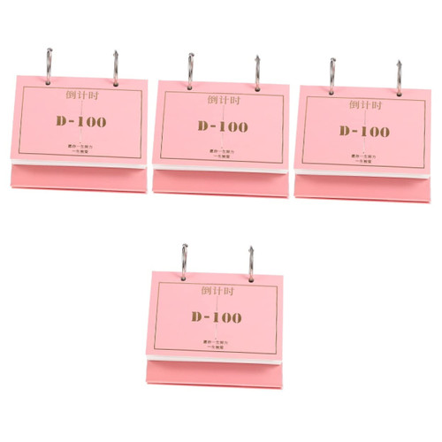 NUOBESTY 4pcs 2023 100 Day Countdown Calendar Blocks 100 Day Desktop Calendar Easel Calendar Decorative Calendar Block Calendar Flip Calendar for Desk D- Day down Christmas Paper Notebook