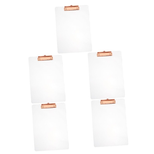 VILLCASE 5pcs Transparent Folder Folders Clipboards Multi-use Clipboard for Office File Clip Board Clear Writing Board Office Clipboard Clear Clipboard Splint Thicken Acrylic Student