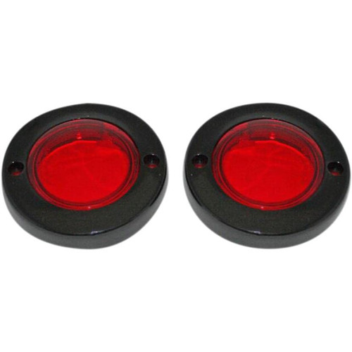 Custom Dynamics PB-FLAT-BEZ-BR Probeam Bullet Turn Signal Adapters - Gloss Black/Red Lens
