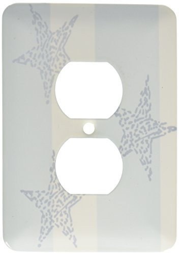 3dRose LSP_50634_6"Blue and White Stars and Stripes-Beach Theme Art-2 Plug Outlet Cover