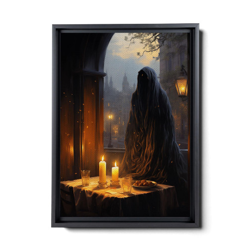 Ghost With Candle, Ghost In Field, Scene Candle On A Table In Front Of A Window And Ghost, Ghost Print