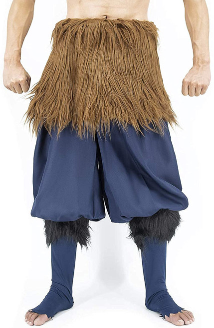 WOSHOW Anime Hashibira Inosuke Cosplay Costume Apron Pants Outfit(S)