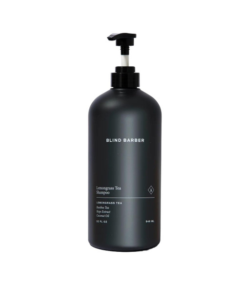 Blind Barber Lemongrass Tea Men's Shampoo - Natural Shampoo for Men with Minty, Refreshing Scent - Smoothing Formula Designed to Remove Build-Up + Debris - 32 oz