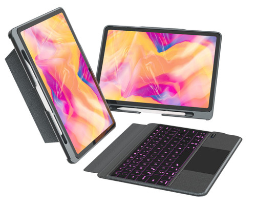 iPad pro 11 inch Keyboard Case with Trackpad, ipad keyboard case for iPad Air 5/4 10.9 inch, iPad Pro 4/3/2/1 11 inch, Detachable Keyboard with 7-Color Backlighting,Souppt Dual Device Connection
