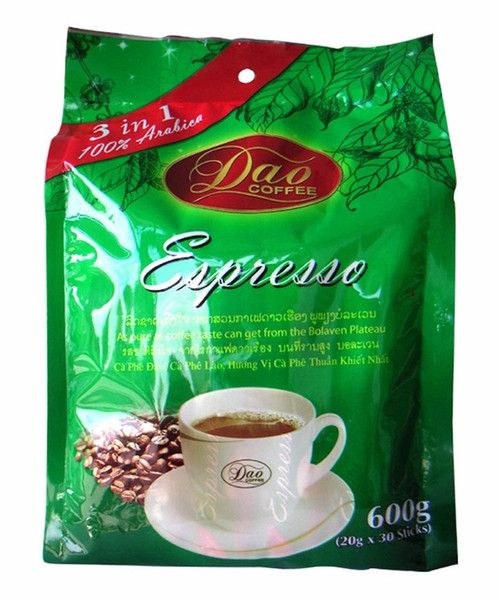 Laos Dao Instant Coffee 3in1 Espresso 100% Arabica 600g. (20g. X 30 Sticks)