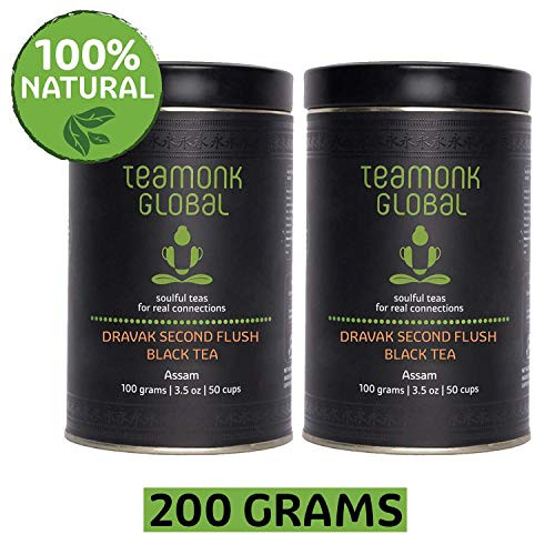 Assam Black Tea, 7.oz - Pack of 2 (3.5oz each) | Dravak Second Flush Black Tea Supports Energy Boost | 100% Natural Whole Loose Leaf Black Tea | No Additives Assam Black Tea, 7.oz - Pack of 2 (3.5oz each) | Dravak Second Flush Black Tea Supports Energy Boost | 100% Natural Whole Loose Leaf Black Tea | No Additives