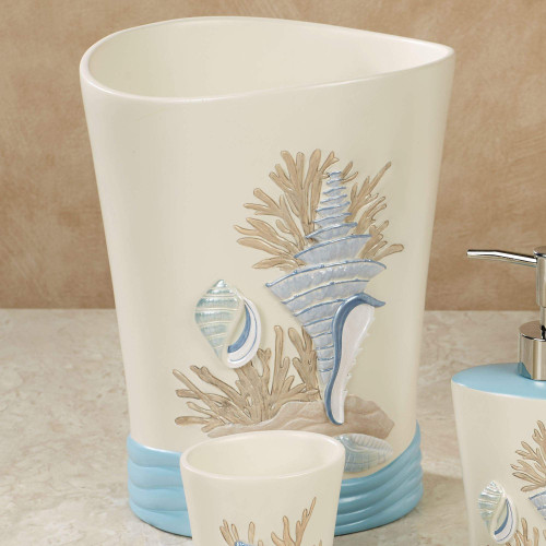 Touch of Class Beach Walk Wastebasket Light Cream