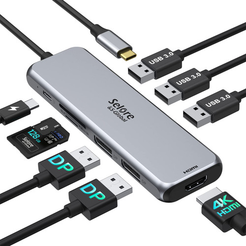 USB C Docking Station Dual DisplayPort,9 in 1 Laptop Docking Station Dual Monitor with 2 DP, HDMI, 3*USB 3.0,100W PD,SD & TF Slot,USB C Hub Multiport Adapter for MacBook/Dell/HP/Lenovo/Steam Deck USB C Docking Station Dual DisplayPort,9 in 1 Laptop Docking Station Dual Monitor with 2 DP, HDMI, 3*USB 3.0,100W PD,SD & TF Slot,USB C Hub Multiport Adapter for MacBook/Dell/HP/Lenovo/Steam Deck