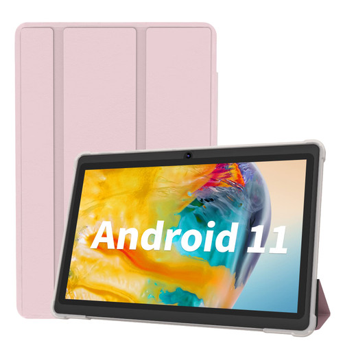 VOLENTEX Tablet 7 Inch Android 11 32GB Storage (Expandable 128GB) 2GB RAM Tablets, Quad Core Processor Tablet PC, Dual Camera, WiFi, Type C, Include Tablet Leather Case (Pink)