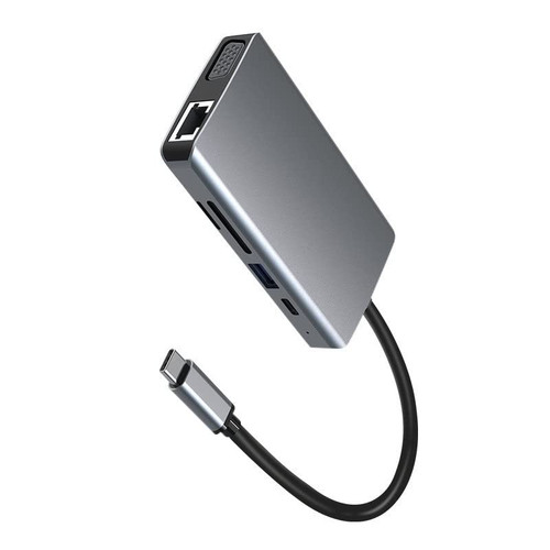 9-in-1 Docking Station Adapter USB-C to 100M Network Port Expansion Dock