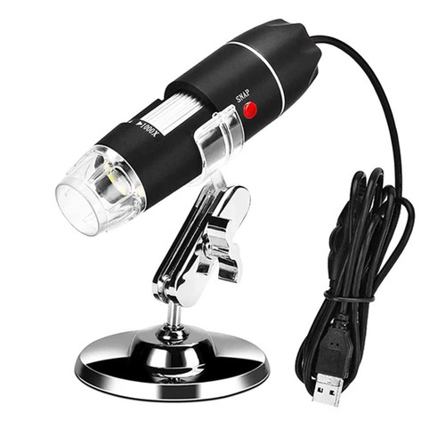 USEEV Microscope Adapter USB Microscope Digital Microscope 40-1600X Magnification Microscope with 8 LED Microscope Accessories (Size : 1600X)