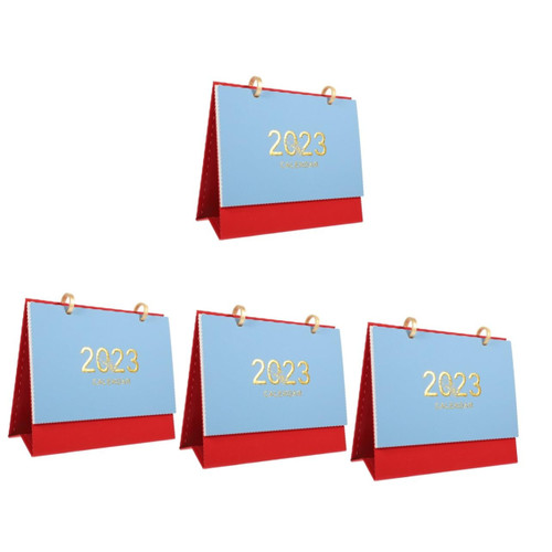 TEHAUX 4pcs 2023 Desk Calendar Chinese Standing Calendar Table Calendar Desk Calendar 2023 Time Schedule Calendar Desk Planner Table Top Decor Desktop Supply China Paper Business Office