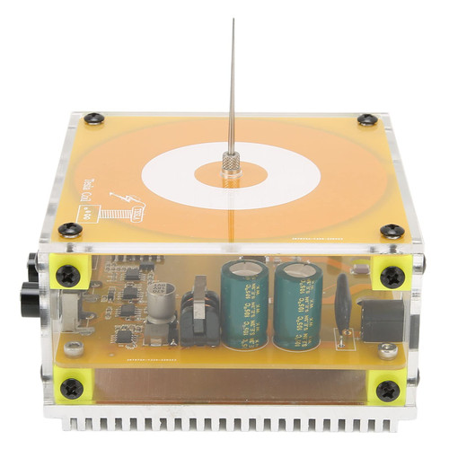 Music Tesla Coil DIY Kit, Wireless Transmission Arc Generator Plasma Speaker Tesla Coil Desktop Toy, Yellow Plasma Loudspeaker with Light for Teaching Music Tesla Coil DIY Kit, Wireless Transmission Arc Generator Plasma Speaker Tesla Coil Desktop Toy, Yellow Plasma Loudspeaker with Light for Teaching