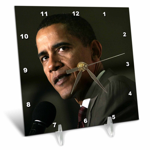 3dRose Barack Obama - Desk Clock, 6 by 6" (dc_3865_1)