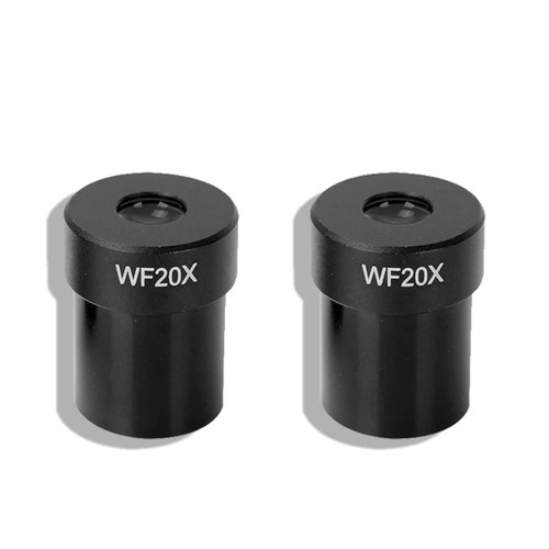Smicroscope Accessories for Adults 2Pieces WF20X Microscope Eyepieces Biological Stereo Microscope Accessory Wide Angle Lens, 23.2mm Install Diameter Microscope